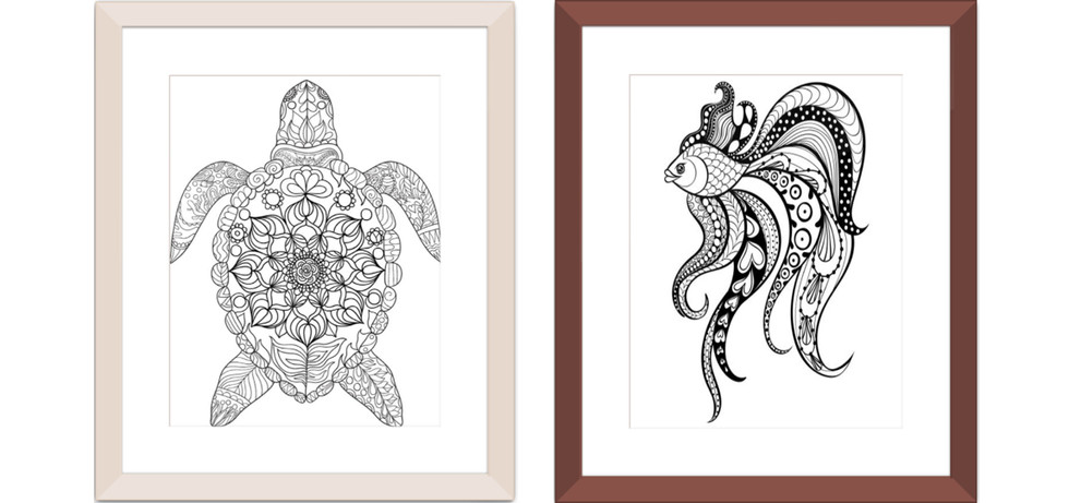 Custom framing adult coloring books