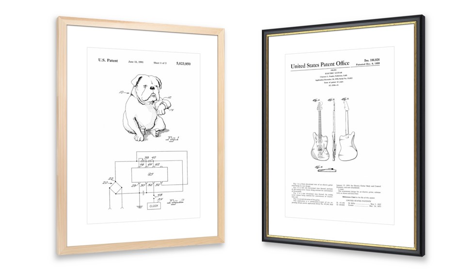 Iconic US Patents Custom Framed and Ready to Hang