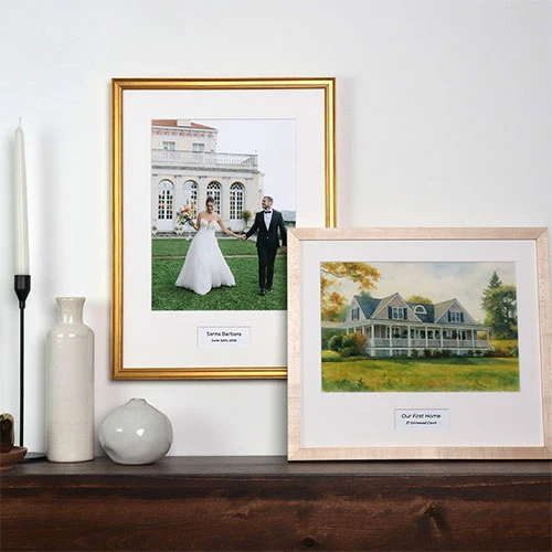 frame a photo with custom text