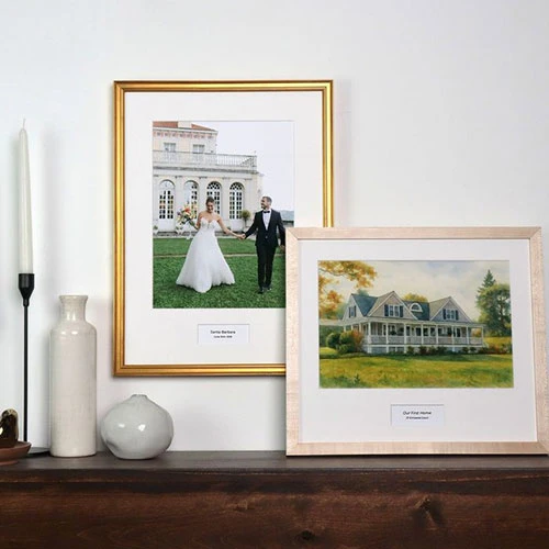 frame a photo with custom text