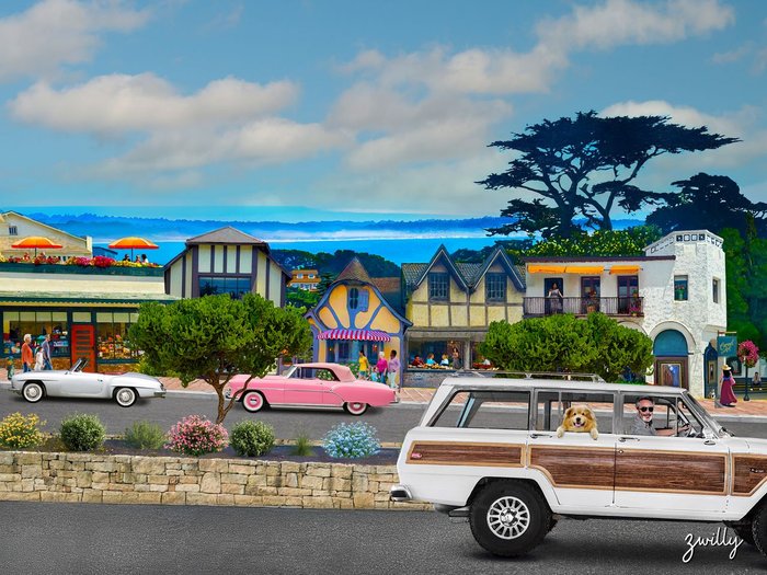 Carmel-by-the-Sea - custom framed artwork