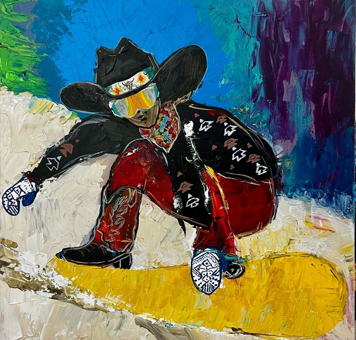 Mountain Cowboy - custom framed artwork